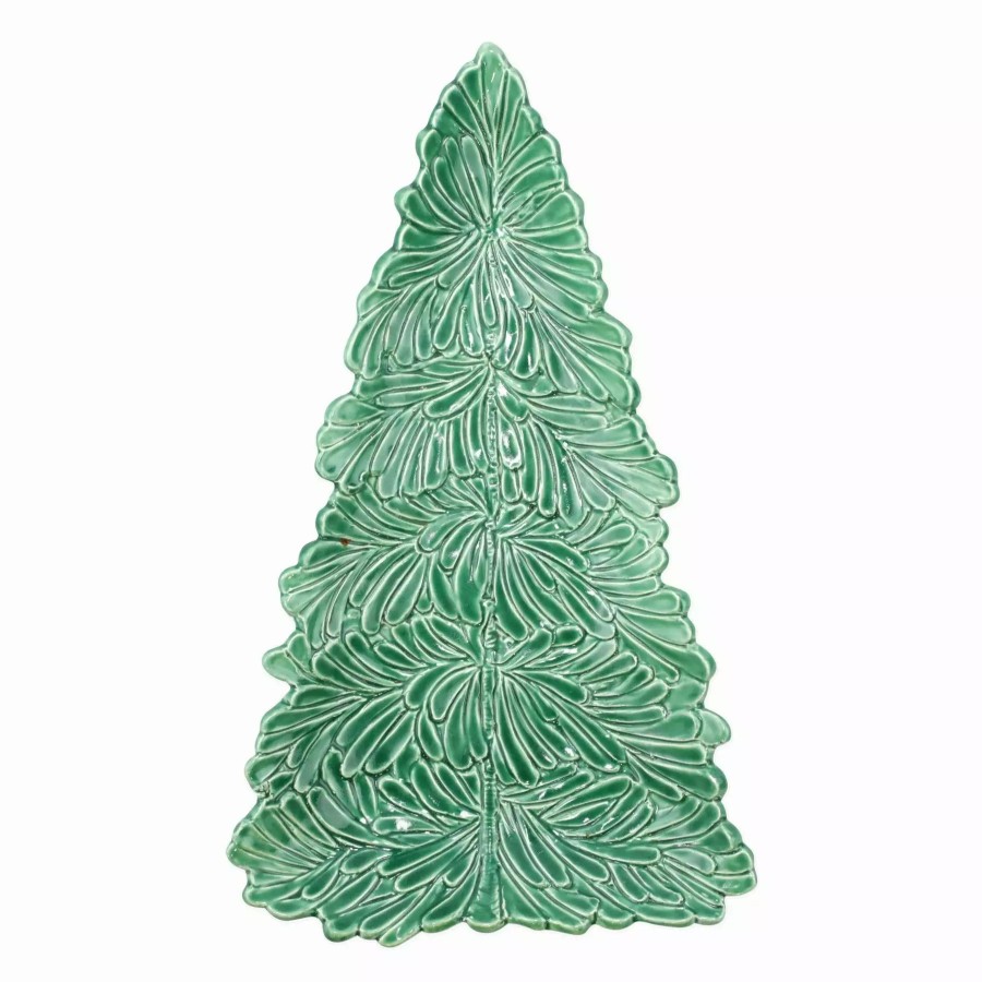 Serveware * | Vietri Lastra Holiday Figural Tree Small Platter