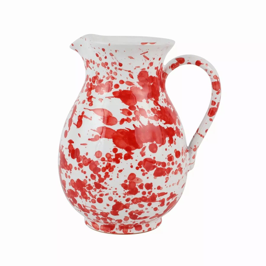 Serveware * | Vietri Amalfitana Red Splatter Pitcher