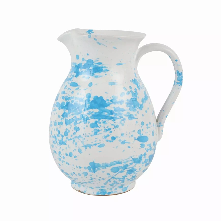 Serveware * | Vietri Amalfitana Aqua Splatter Pitcher