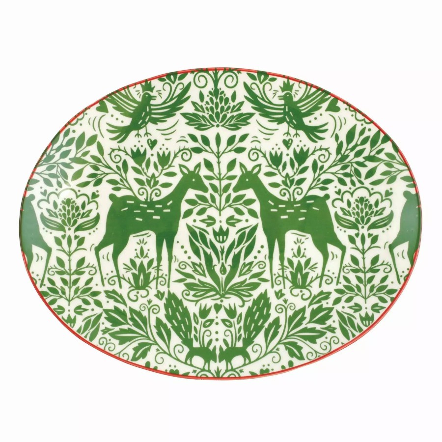 Serveware * | Viva By Vietri Mistletoe Oval Platter