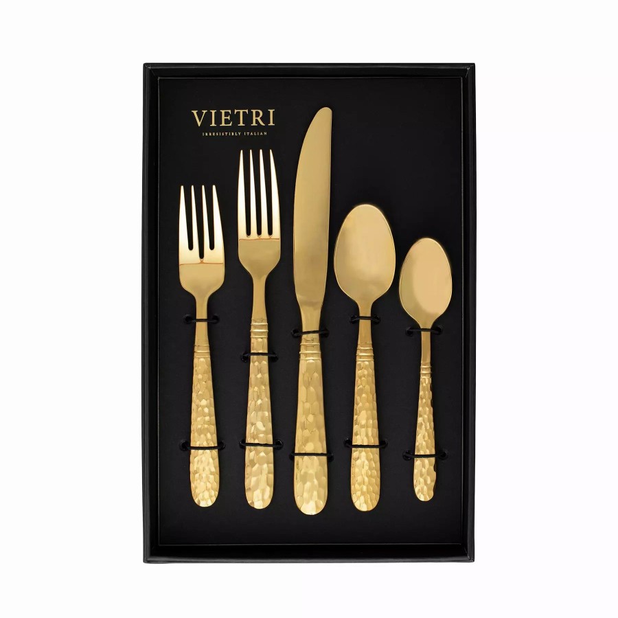 Flatware * | Vietri Martellato Gold Five-Piece Place Setting Set Of 4