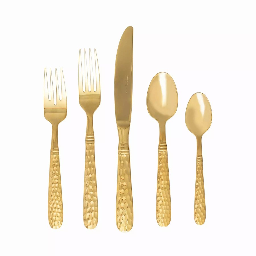 Flatware * | Vietri Martellato Gold Five-Piece Place Setting Set Of 4