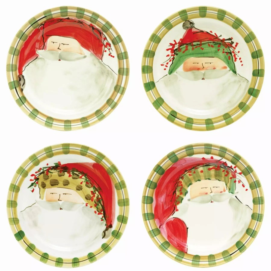 Dinnerware * | Vietri Old St. Nick Assorted Dinner Plates Set Of 4