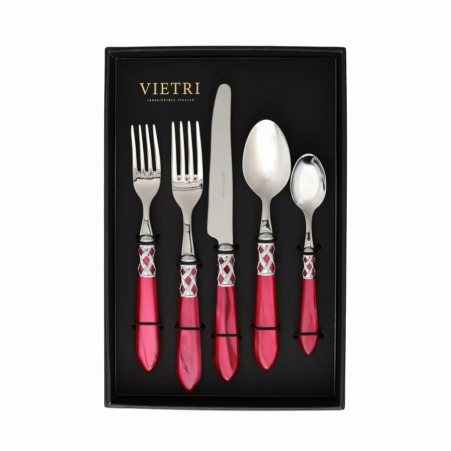 Flatware * | Vietri Aladdin Brilliant Raspberry Five-Piece Place Setting Set Of 4