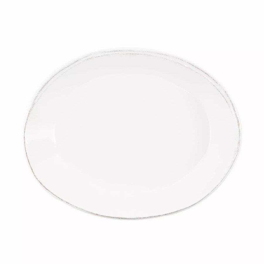 Sets * | Vietri Lastra White Small Oval Baker