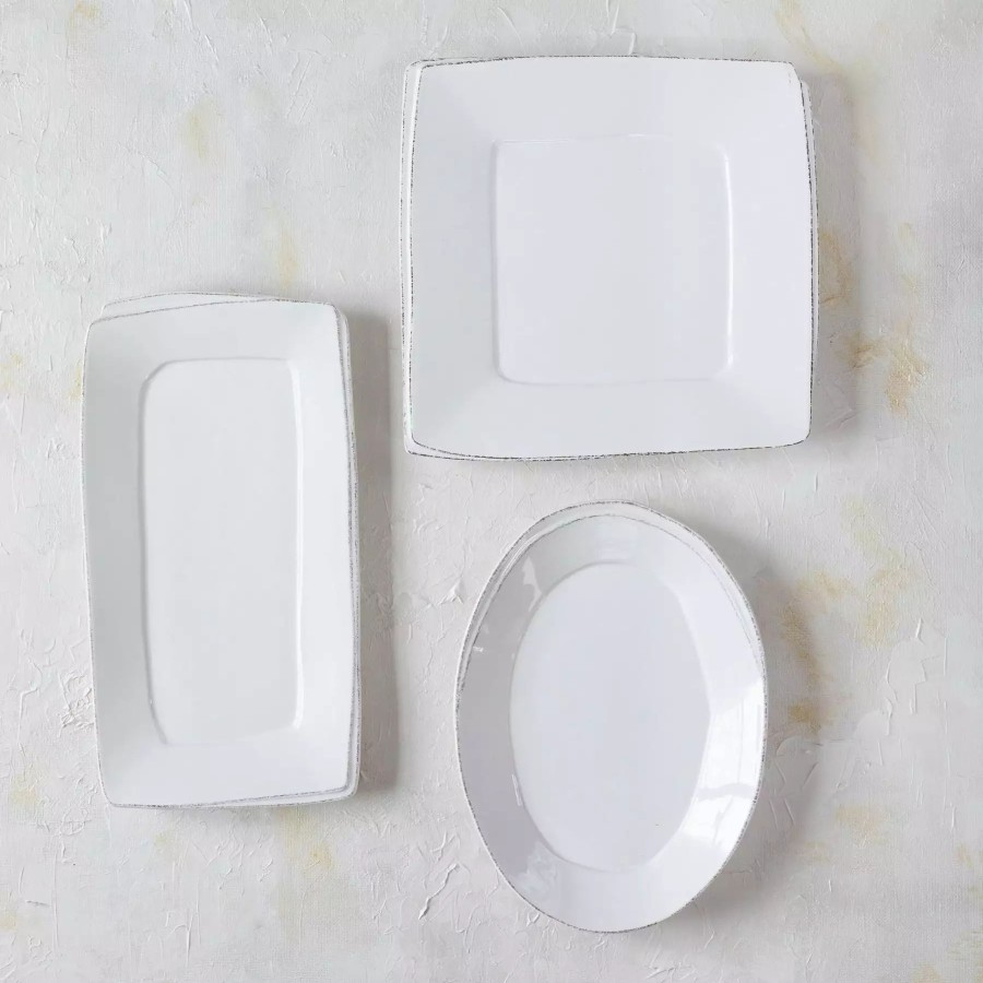 Sets * | Vietri Lastra White 3-Piece Serveware Set