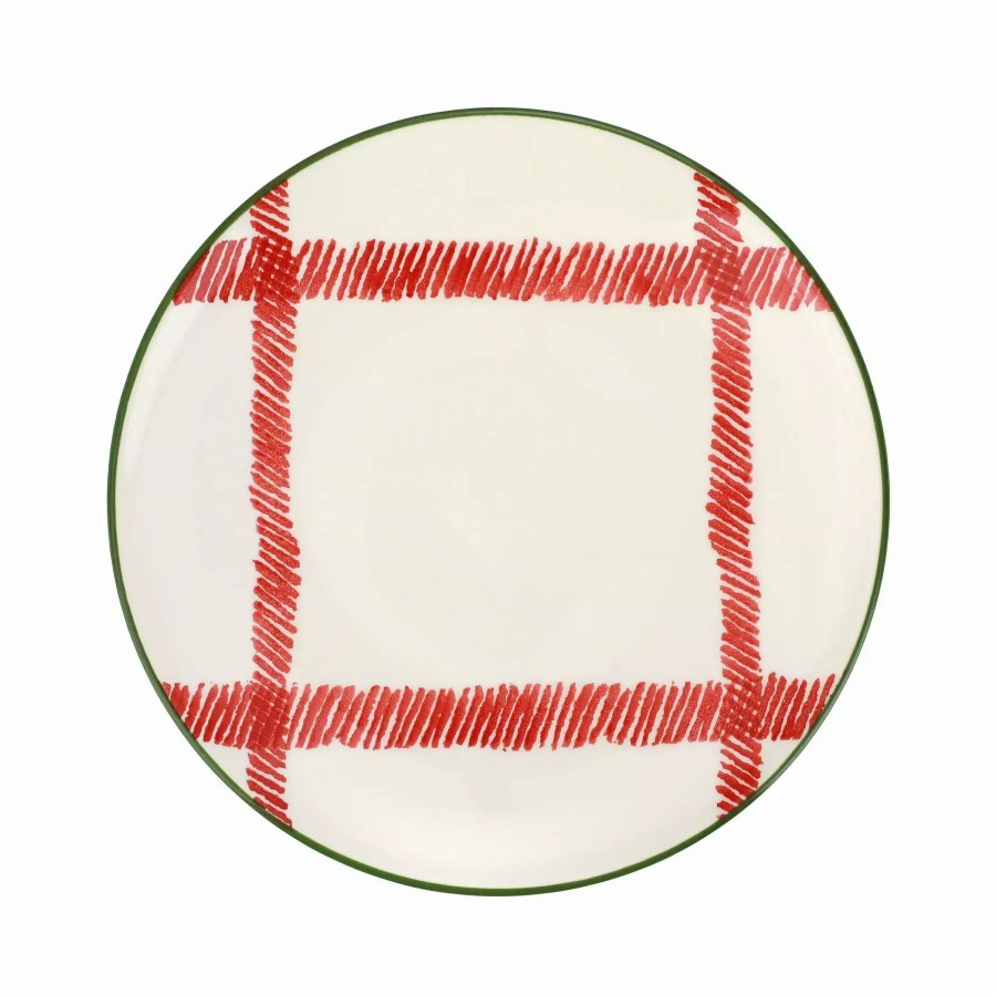 Sets * | Viva By Vietri Mistletoe Plaid 3-Piece Place Setting