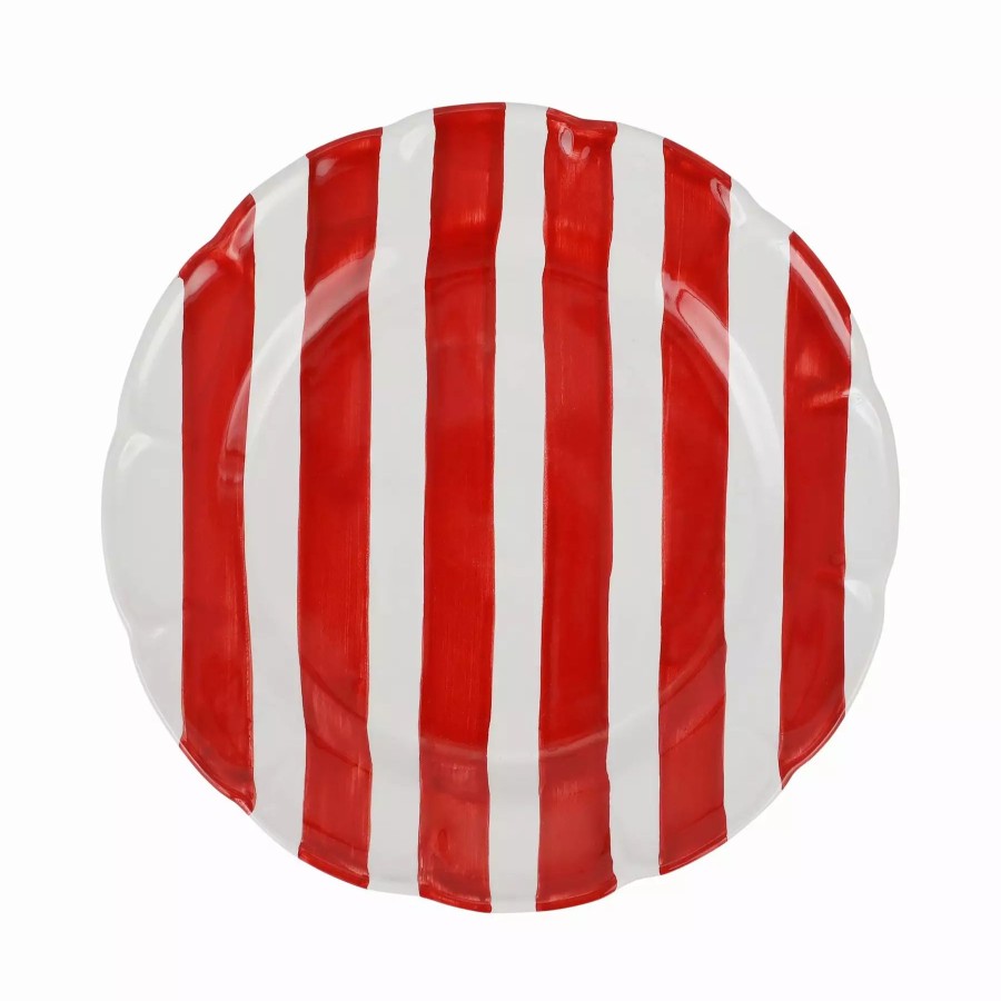 Dinnerware * | Vietri Amalfitana Red Stripe Dinner Plate