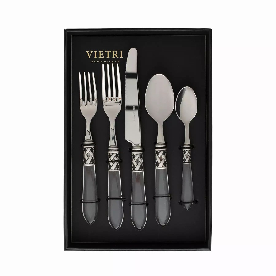 Flatware * | Vietri Aladdin Antique Clear Five-Piece Place Setting Set Of 4