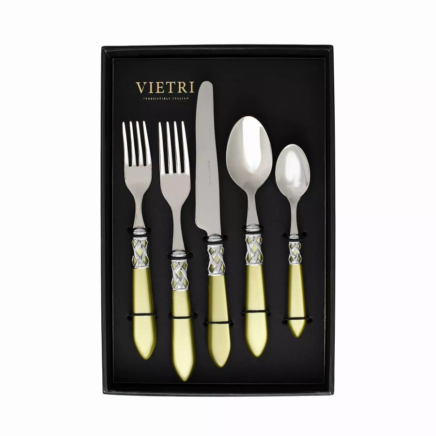 Flatware * | Vietri Aladdin Brilliant Chartreuse Five-Piece Place Setting Set Of 4