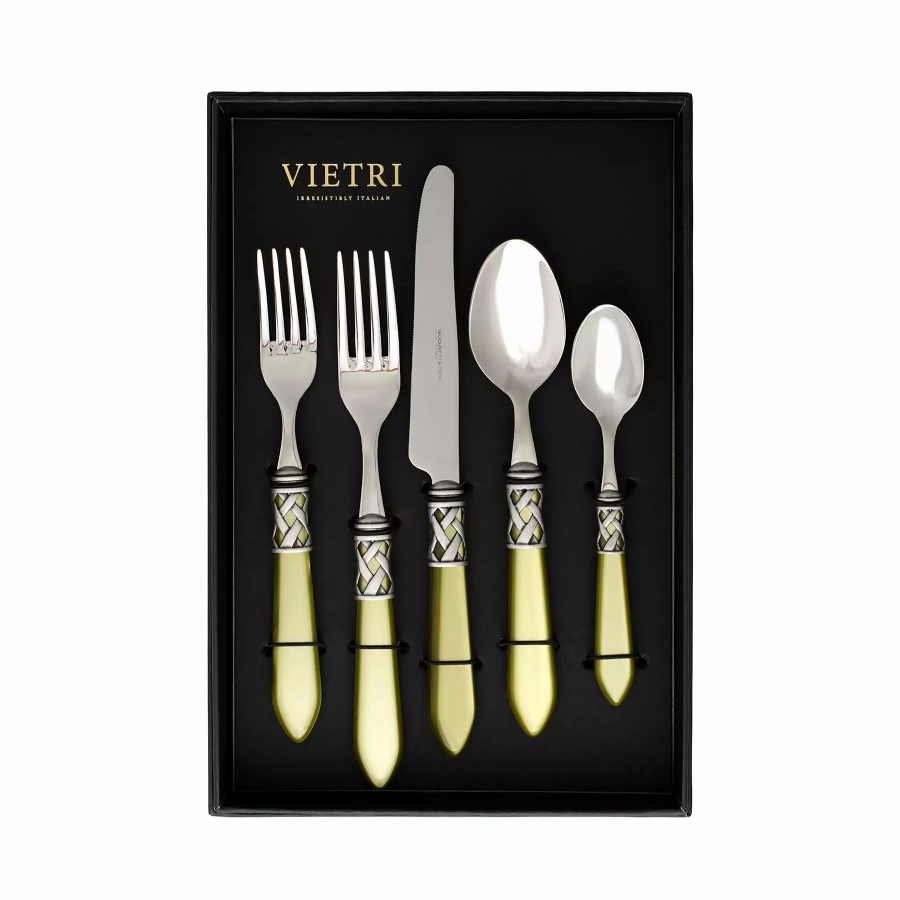 Flatware * | Vietri Aladdin Antique Chartreuse Five-Piece Place Setting Set Of 4