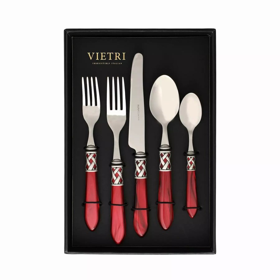 Flatware * | Vietri Aladdin Antique Red Five-Piece Place Setting Set Of 4