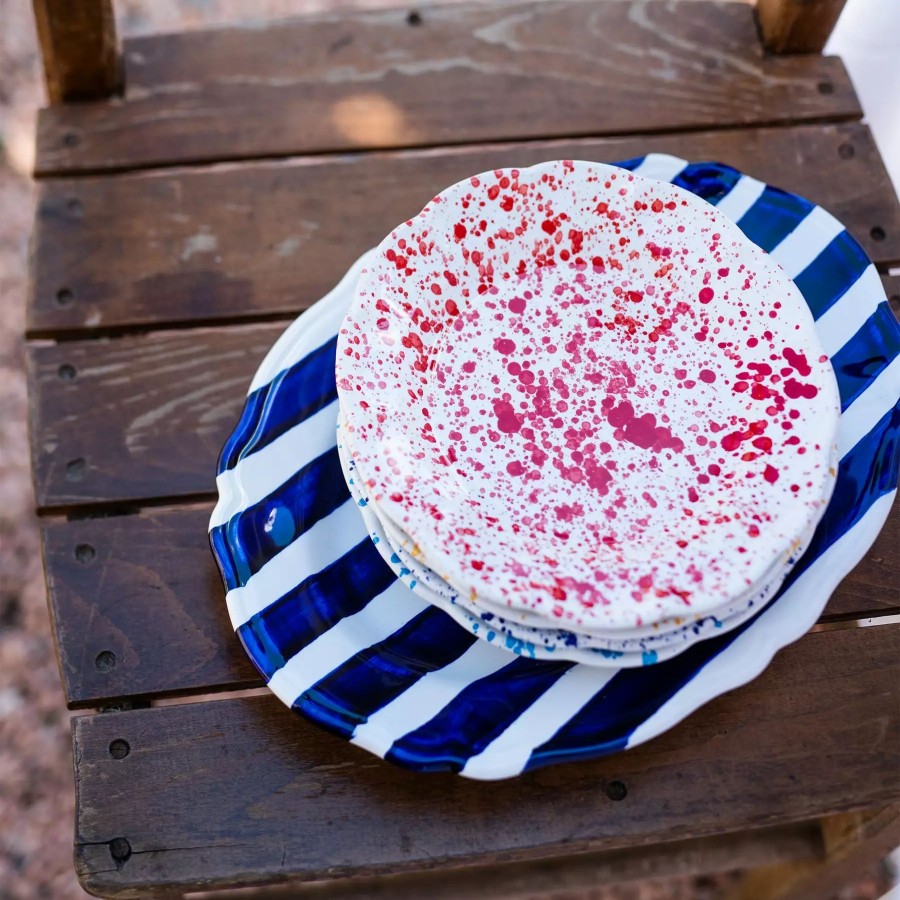 Dinnerware * | Vietri Amalfitana Red Splatter Salad Plate