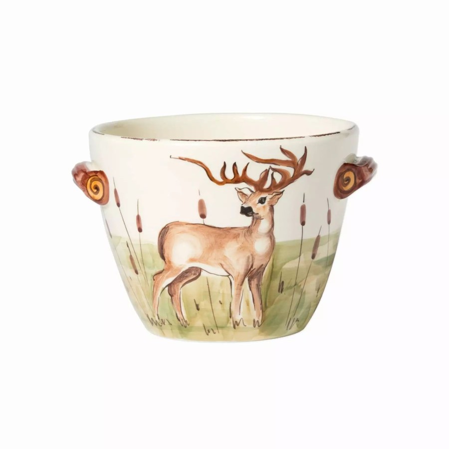 Serveware * | Vietri Wildlife Deer Handled Deep Serving Bowl