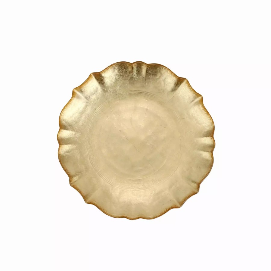 Dinnerware * | Viva By Vietri Baroque Glass Gold Cocktail Plate