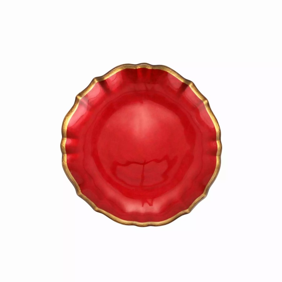 Dinnerware * | Viva By Vietri Baroque Glass Red Cocktail Plate