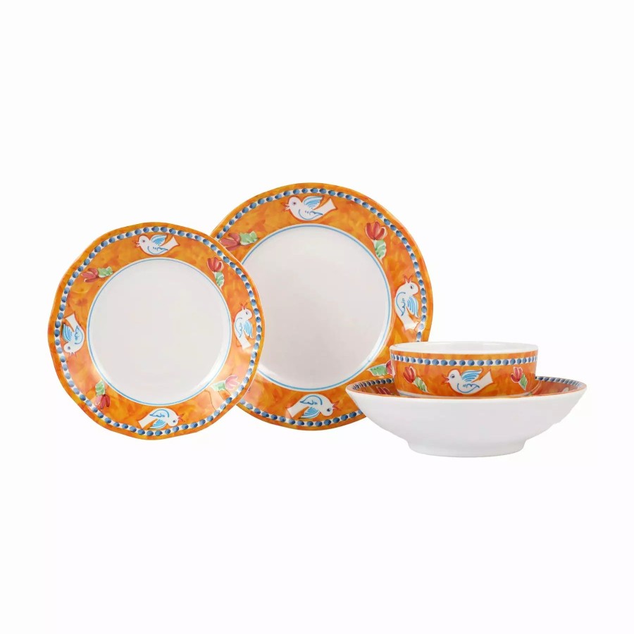 Sets * | Vietri Melamine Campagna Uccello Four-Piece Place Setting