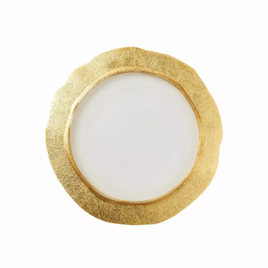 Dinnerware * | Vietri Rufolo Glass Gold Organic Salad Plate