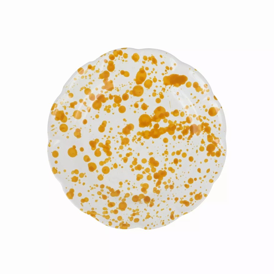 Dinnerware * | Vietri Amalfitana Yellow Splatter Salad Plate