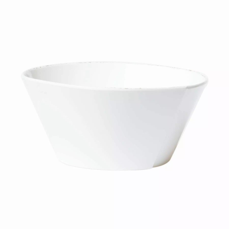 Dinnerware * | Vietri Melamine Lastra White Large Stacking Serving Bowl