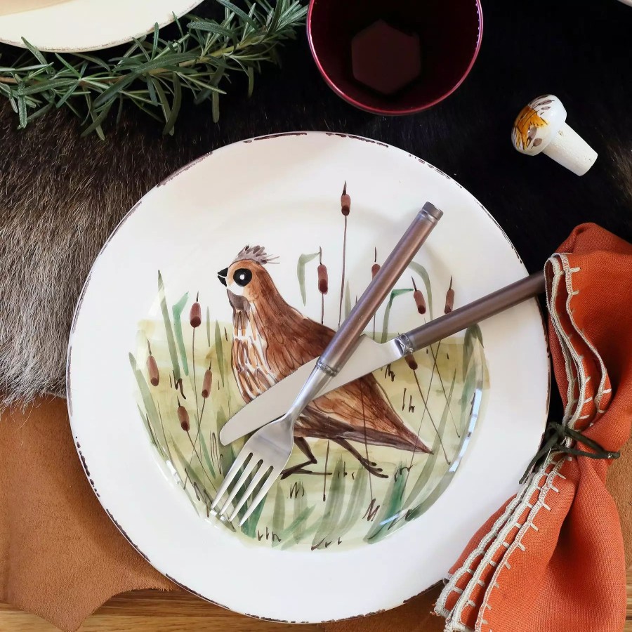 Dinnerware * | Vietri Wildlife Quail Dinner Plate