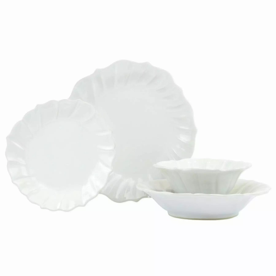 Sets * | Vietri Incanto Stone Ruffle Four-Piece Place Setting