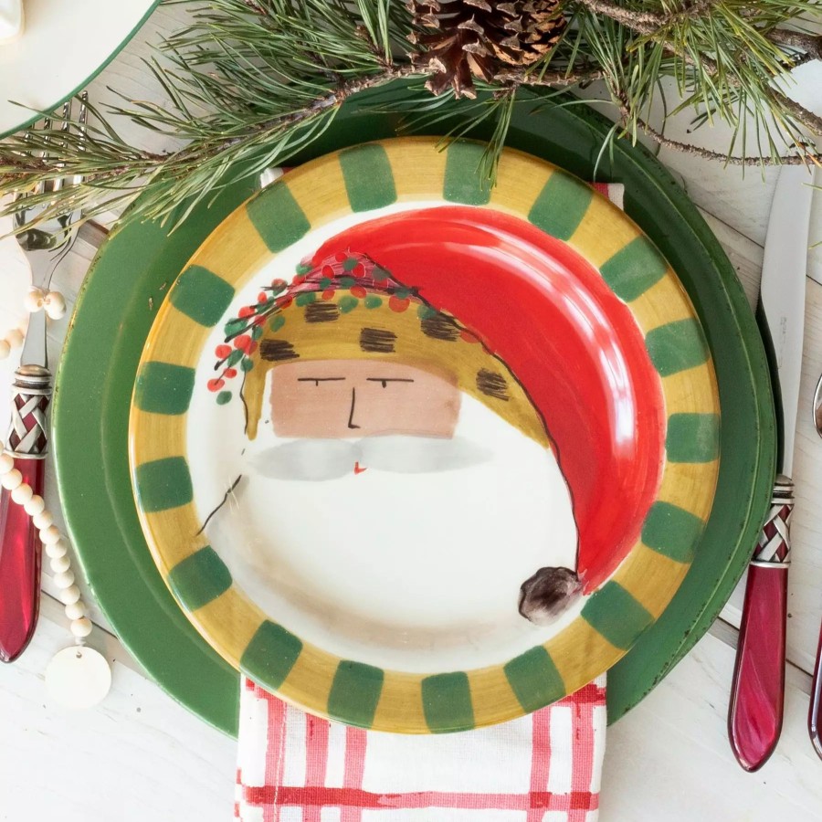 Dinnerware * | Vietri Old St. Nick Multicultural Round Salad Plate Animal Hat