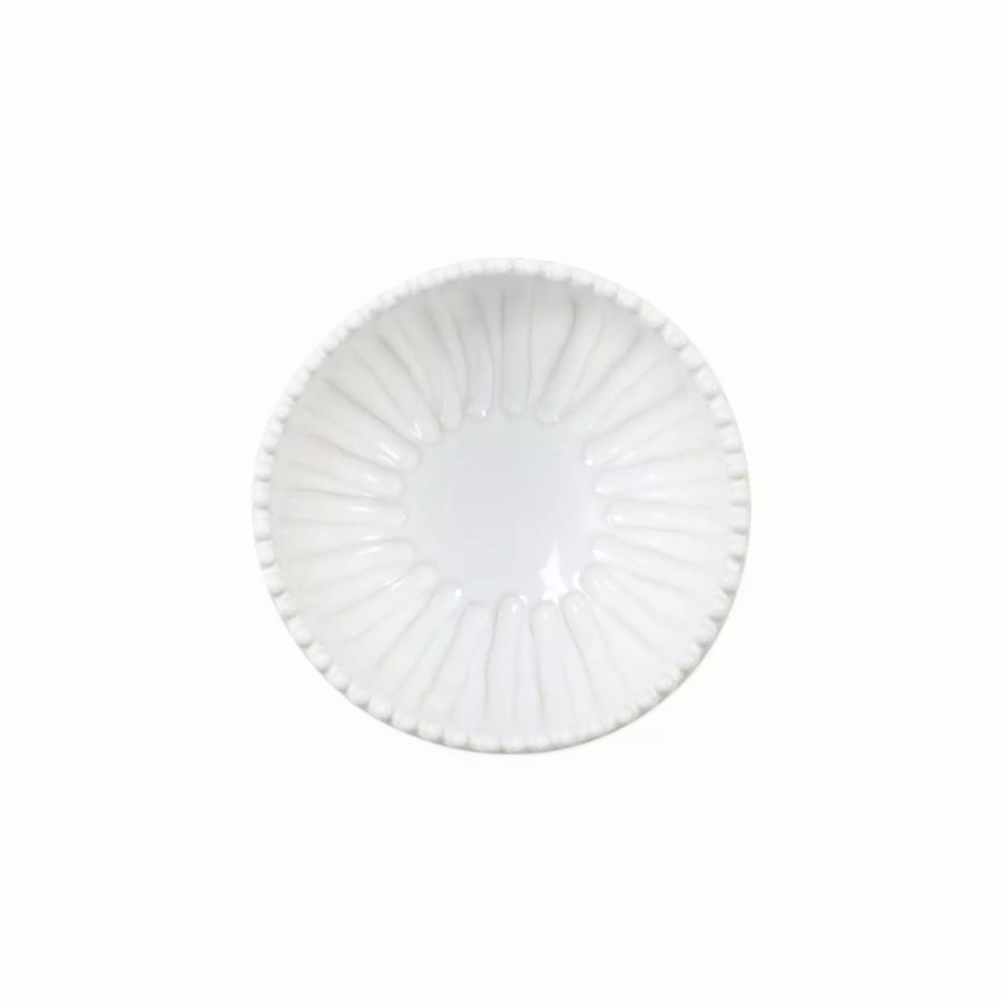 Serveware * | Vietri Incanto Stone White Stripe Footed Bowl