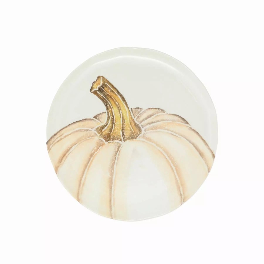 Dinnerware * | Vietri Pumpkins Salad Plate White Medium Pumpkin