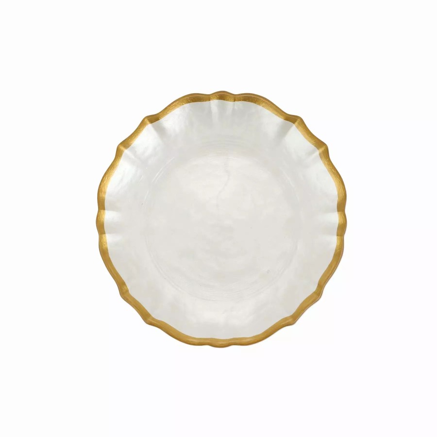 Dinnerware * | Viva By Vietri Baroque Glass White Cocktail Plate