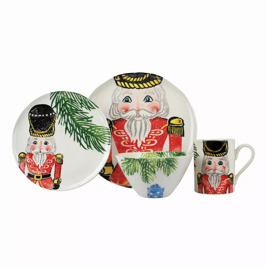 Sets * | Vietri Nutcrackers Red Four-Piece Place Setting