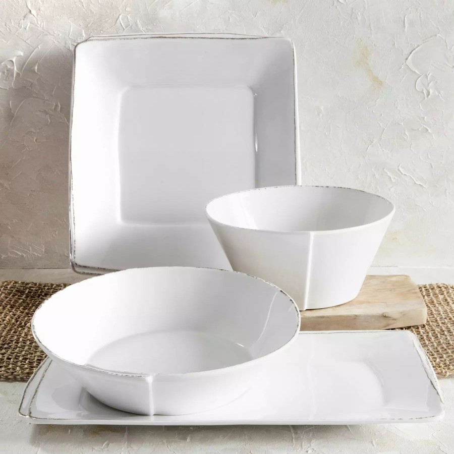 Dinnerware * | Vietri Melamine Lastra White 4-Piece Serveware Set