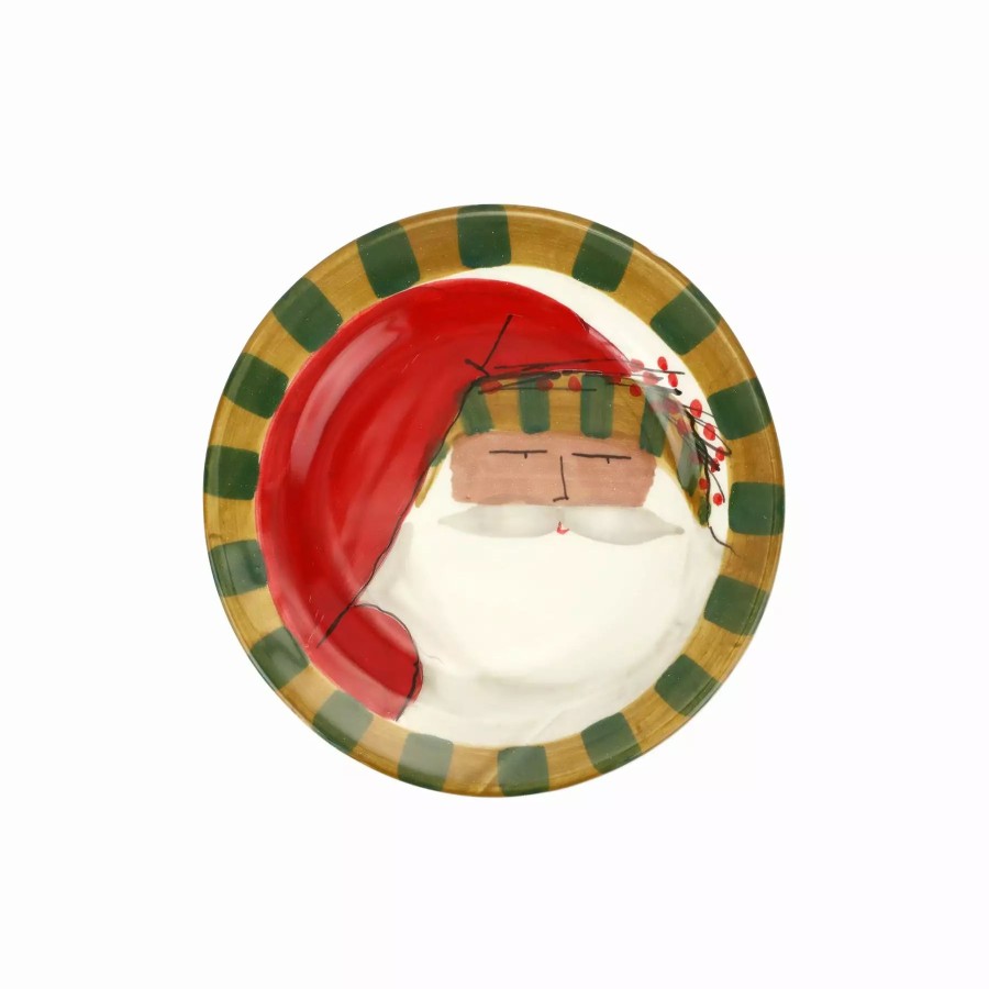 Dinnerware * | Vietri Old St. Nick Multicultural Round Salad Plate Stripe Hat