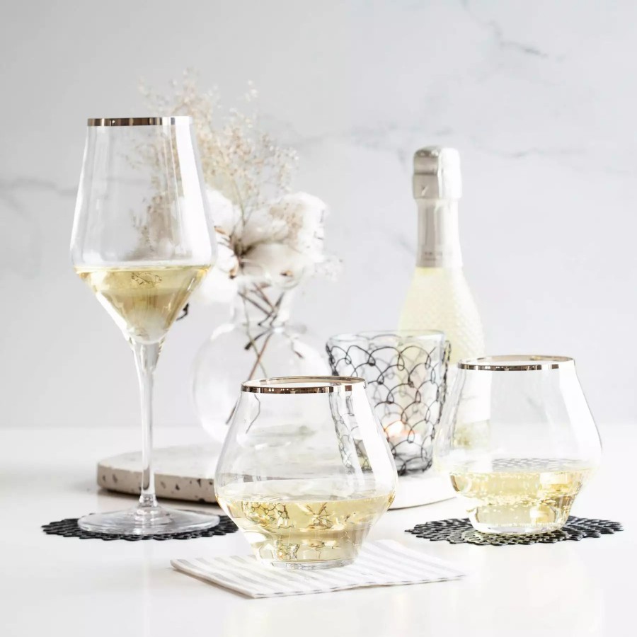 Flatware * | Vietri Contessa Platinum Wine Glass