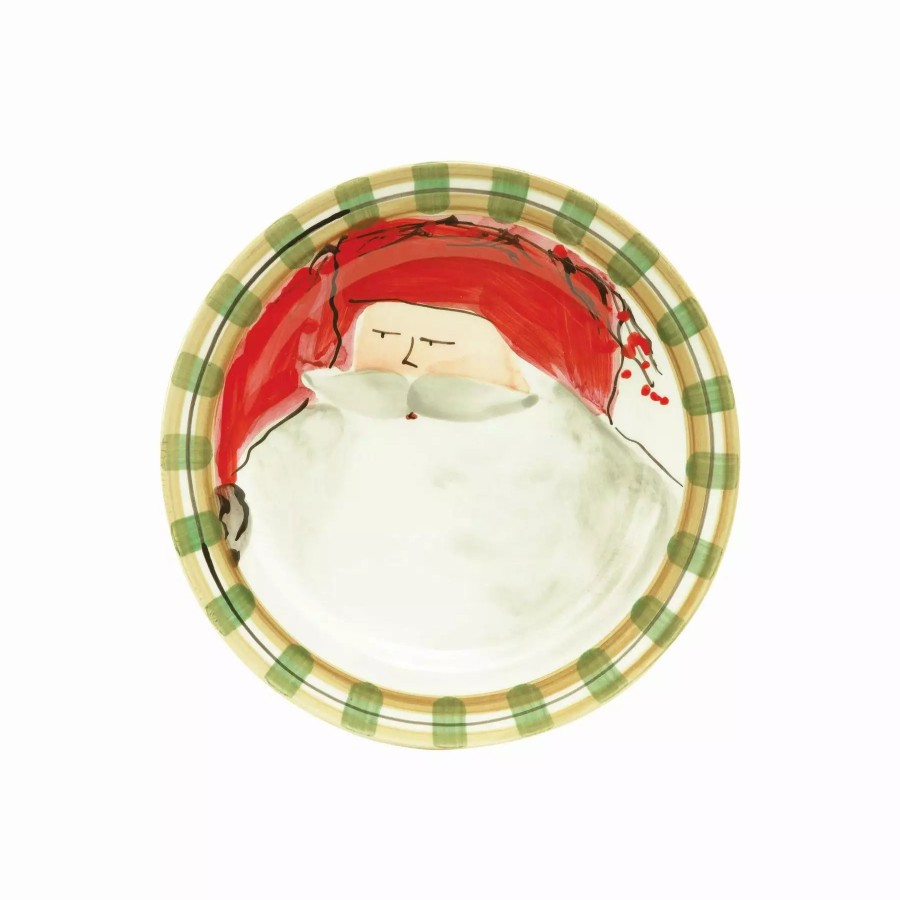 Dinnerware * | Vietri Old St. Nick Round Salad Plate Red Hat