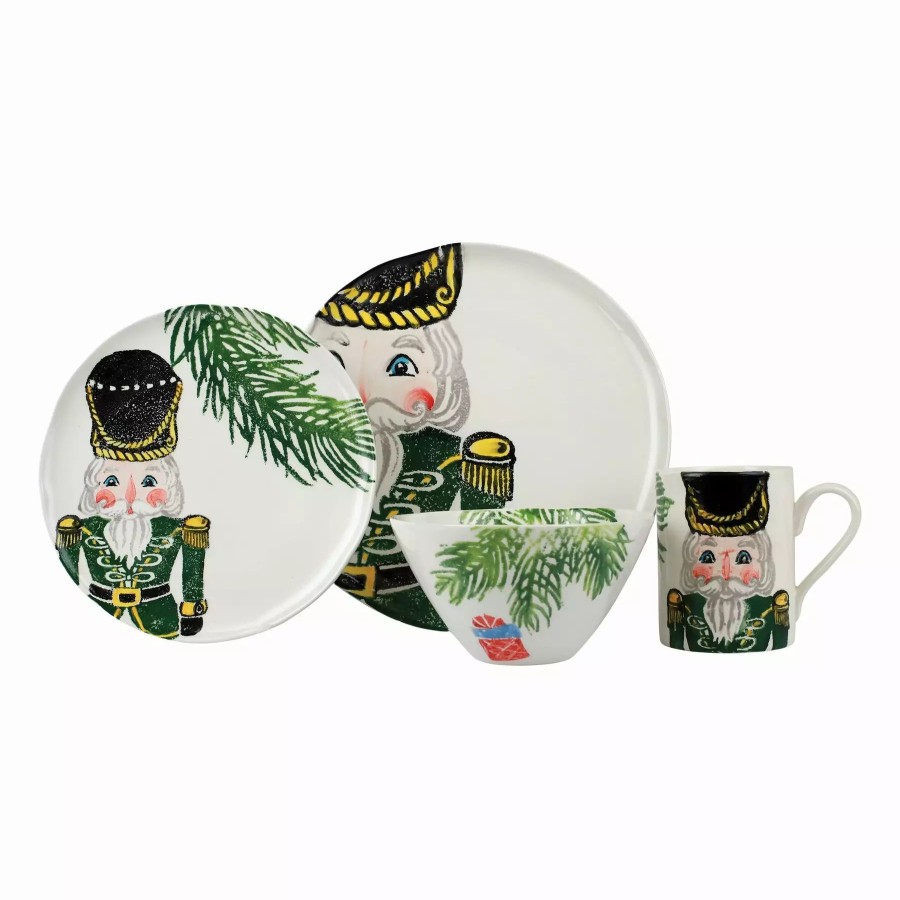 Sets * | Vietri Nutcrackers Green Four-Piece Place Setting