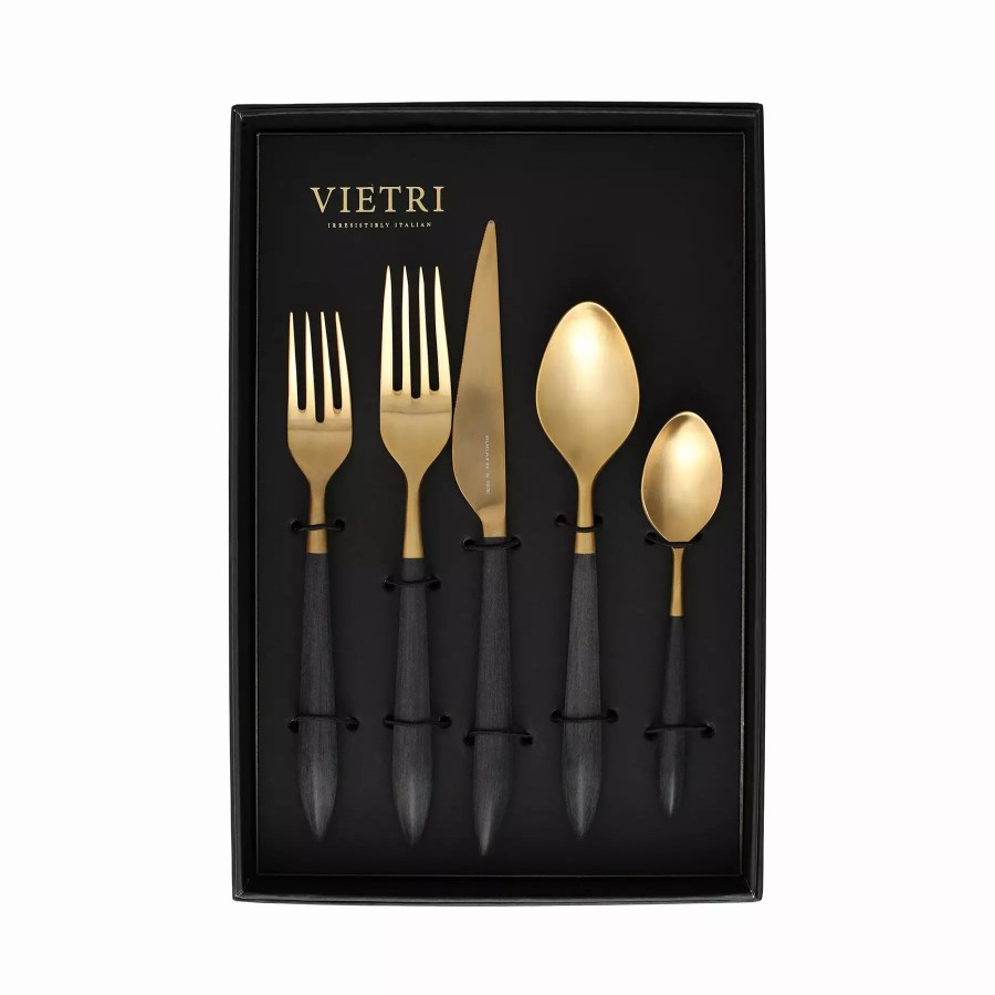 Flatware * | Vietri Ares Oro & Black Five-Piece Place Setting Set Of 4