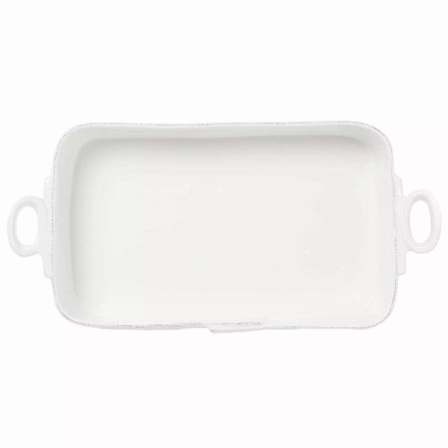 Sets * | Vietri Lastra White Rectangular Baker