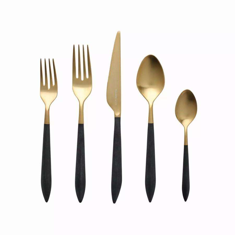 Flatware * | Vietri Ares Oro & Black Five-Piece Place Setting