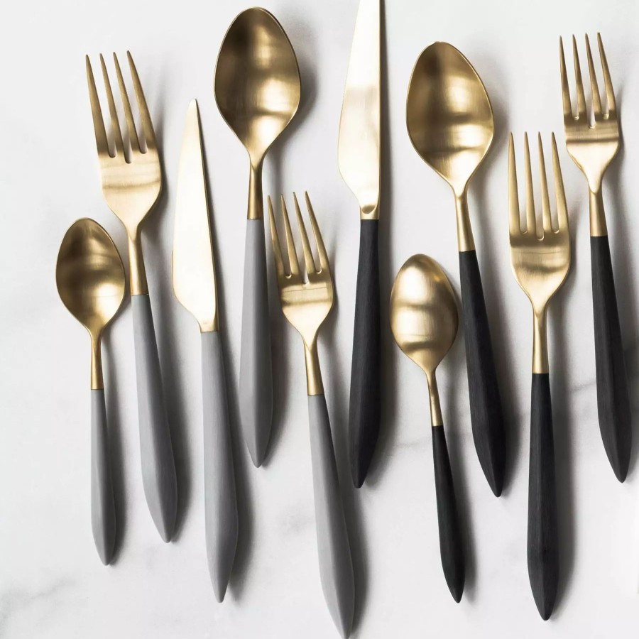 Flatware * | Vietri Ares Oro & Light Gray Five-Piece Place Setting