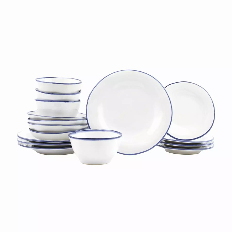 Sets * | Vietri Aurora Edge Sixteen-Piece Place Setting