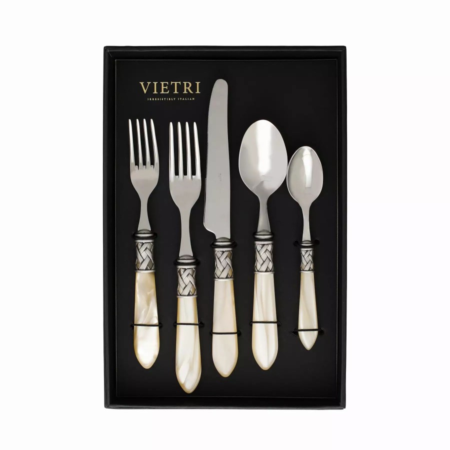 Flatware * | Vietri Aladdin Antique Ivory Five-Piece Place Setting Set Of 4