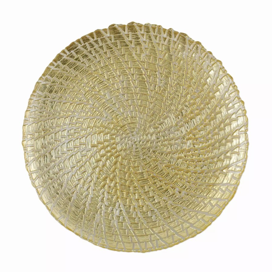 Dinnerware * | Vietri Rufolo Glass Gold Crocodile Service Plate/Charger