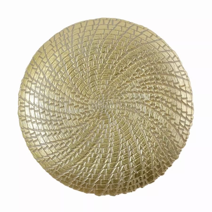 Dinnerware * | Vietri Rufolo Glass Gold Crocodile Service Plate/Charger