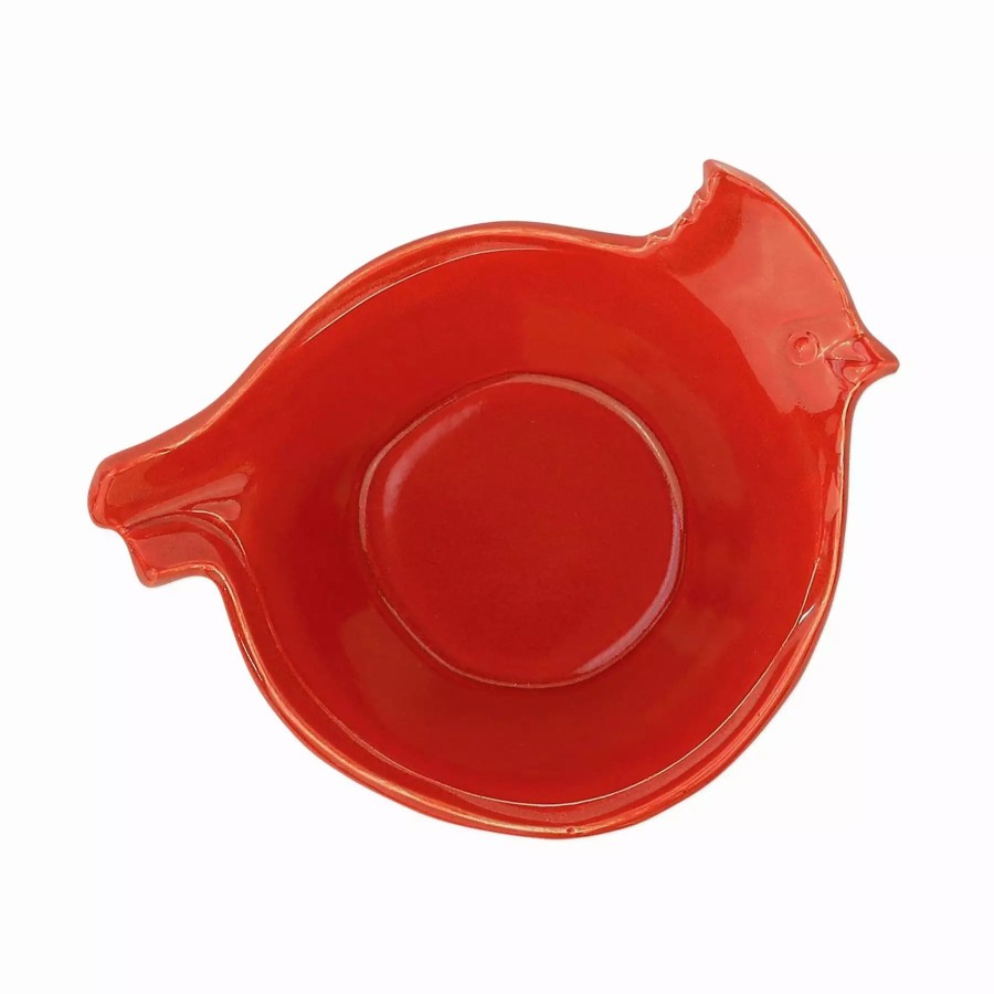 Serveware * | Vietri Lastra Holiday Figural Red Bird Medium Bowl