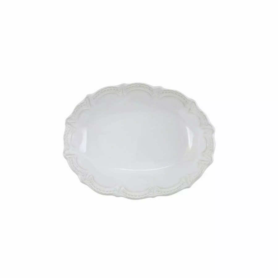 Serveware * | Vietri Incanto Stone White Lace Small Oval Bowl