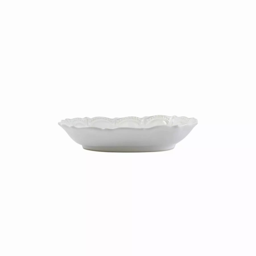 Serveware * | Vietri Incanto Stone White Lace Small Oval Bowl