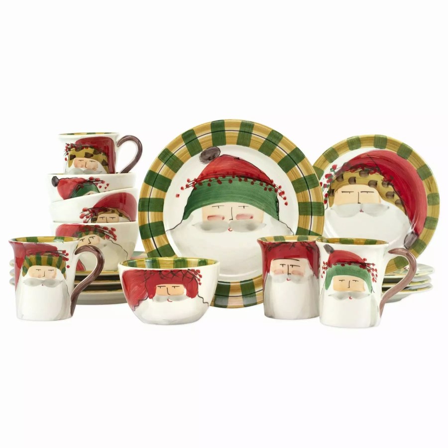 Sets * | Vietri Old St. Nick Assorted Sixteen-Piece Place Setting