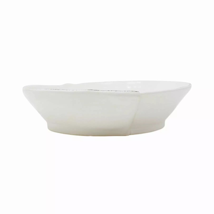 Serveware * | Vietri Lastra White Medium Shallow Serving Bowl