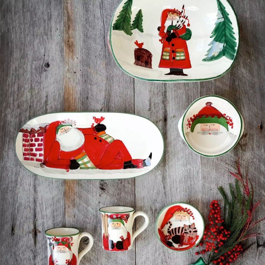 Sets * | Vietri Old St. Nick Small Handled Round Baker